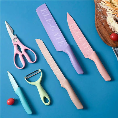 Set di coltelli da cucina in acciaio inossidabile colorato
